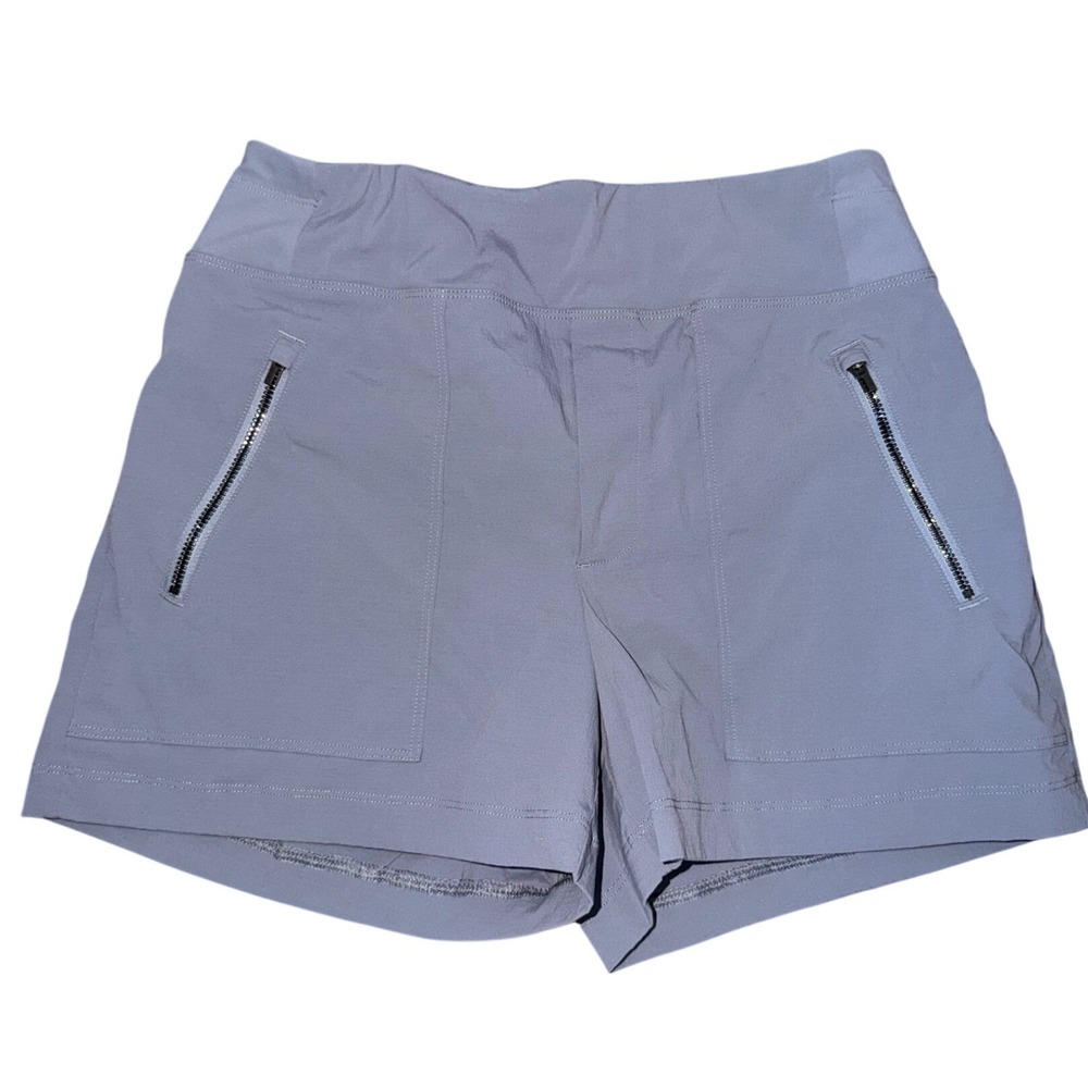 Athleta Trekkie North Shorts Grey Blue Size 2 Hiking Travel Activewear